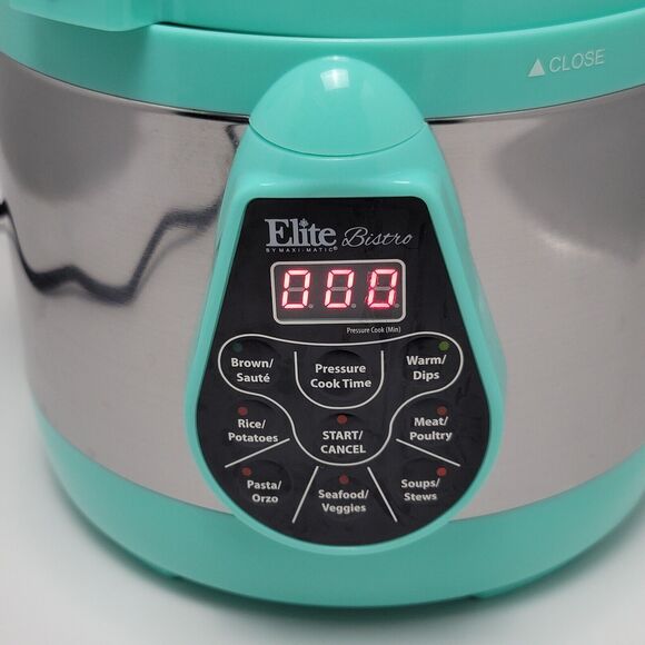 Elite Bistro By Maxi Matic EPC-202T 8 Qt Electric Pressure Cooker Turquoise Blue - Picture 3 of 16